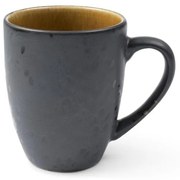 Mensa fekete agyagkerámia bögre okkersárga belső zománccal, 300 ml - Bitz