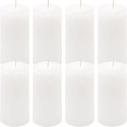 Rusztikus gyertyakészlet 10 cm Ø 5 cm 8 db fehér
