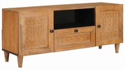 TV szekrény fiókkal Világosbarna 105 x 33 x 46 cm tömör mangófa