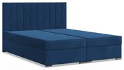 Agen ágy, bársony, 140 x 200, ágyneműtartóval, kék