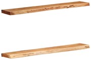 2 darab tömör akácfa fali polc 100x20x3,5 cm