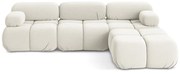 Fehér bársony moduláris sarokkanapé Lokua – Makamii