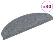 30 db öntapadós lépcsőszőnyeg, 65 x 21 x 4 cm, világosszürke, nagy félkör alakú