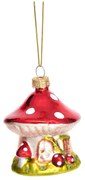 Üveg kézzel készített karácsonyfadísz ø 6 cm Mushroom House – Sass &amp; Belle
