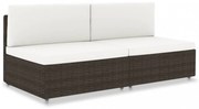2 személyes barna elemes polyrattan kanapé