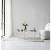 Kávésasztal AMALFI 35x105 cm fenyő/átlátszó