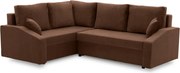 Grande Plus sarokkanapé, baloldali, szövet anyag, barna