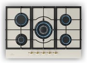 Klarstein Victoria 5, gázfőzőlap, 5 Sabaf égők, üvegkerámia, retró külső