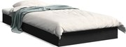 vidaXL fekete szerelt fa ágykeret 75 x 190 cm