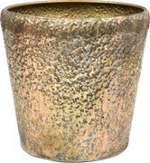 Virágtartó Fém Fedél Arany 37x40cm Retro Öregített 35