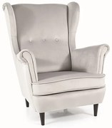 Lord Velvet fotel világosszürke