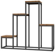 Növényállvány, 4 szintes virágos polc, világosbarna, 80 x 20 x 74 cm