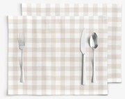 Goldea pamut reggeliző alátét - latté kockás - 2db 30 x 40 cm