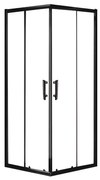 Viva AQUA Max Zuhanykabin SZÖGLETES FEKETE Profil - 6 mm víztiszta üveg - 80 x 80 x 190 cm
