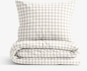 Goldea pamut ágyneműhuzat - latté kockás 140 x 200 és 70 x 90 cm