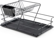 Edényszárító, csepegtető tálca, fekete, 47 x 32 cm