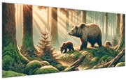 Kép - Medvék az erdőben (120x50 cm)
