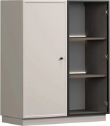 Lorini vitrines szekrény 100 cm kétajtós talapzaton - kasmír / fekete fogantyú