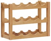 tömör tölgyfa bortartó állvány 12 palackhoz 47 x 21 x 36 cm