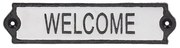 Öntöttvas &#039;Welcome&#039; tábla, 21 cm