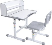 Növekvő íróasztal és szék, szürke/fehér, set ZION