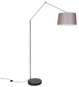 Modern állólámpa acélból, sötétszürke árnyékolóval 45 cm - Editor