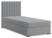 Agen egyszemélyes ágy, szövet, ágyneműtartóval, szürke