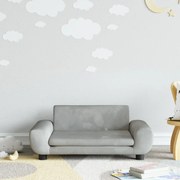 világosszürke gyerek bársonykanapé 70 x 45 x 33 cm