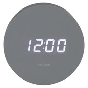 Karlsson 5981GY dizájner LED-es óra ébresztővel,szürke, átmérő 9 cm