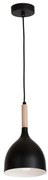 Csillár zsinóron NOAK WOOD 1xE27/15W/230V fekete/bükkfa