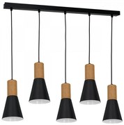 Csillár zsinóron EDMON 5xE27/60W/230V fekete