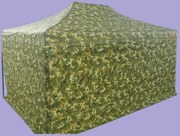 Gyorsan összecsukható sátor 3x4,5 m – acél, 4 oldalfal, Terepszínű