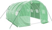 vidaXL zöld acélvázas melegház 12 m² 4 x 3 x 2 m