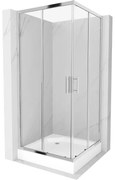 Mexen Rio négyszögletes zuhanykabin 90 x 90 cm, átlátszó, króm + Rio zuhanytálca, fehér - 860-090-090-01-00-4510