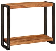 Konzolasztal polcokkal Barna 90 x 33 x 75 cm tömör akácfa