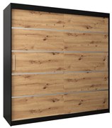 Ruhásszekrény 200 cm Verika 1 200 (fekete + artisan tölgy). 1063733