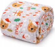 Karácsonyi Takaró 150x200 Szürke Pléd Karácsonyi Mikulás Refiferek Mikulás Ajándék