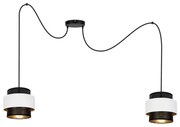 Csillár zsinóron NESS 2xE27/60W/230V pók fekete/fehér
