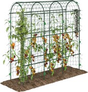 Outsunny Fém Rácsív Rozsdamentes Növénytámasz Mászó Növényekhez - Uborka Rács 43 x 182 x 183 cm Kerti Rács Paradicsomhoz, Zöldségekhez, Virágokhoz | A