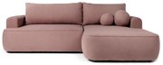 Világos rózsaszín buklé kinyitható sarokkanapé (jobb oldali) Quinoa – Bonami Selection