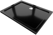 Mexen Flat téglalap alakú slim zuhanytálca  120 x 80 cm, Fekete, szifon Króm - 40708012
