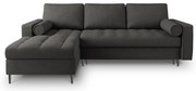Santo sötétszürke kinyitható sarokkanapé, bal oldali - Milo Casa
