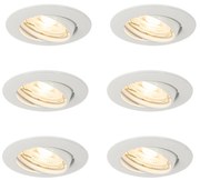 6 db fehér GU10 beépíthető spotlámpa szett 35 mm - Edu