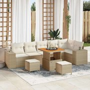 Kerti Kanapé Szett párnával 9 pcs Beige és krém 80 x 80 x 71 cm