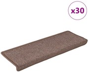 30 db lépcsőszőnyeg, barna, téglalap alakú széllel, 65 x 21 x 4 cm