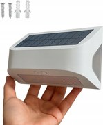 LED-es napelemes homlokzati lámpatest szürkületi mozgásérzékelő 6W 4000K IP54