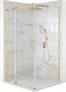 Zuhanykabin 100x100cm Esg üveg 8mm tolóajtó arany bevonat