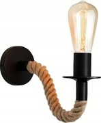 Fali Lámpa Loft Ipari Boho Állítható Juta Zsinór E27