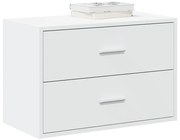fehér szerelt fa szekrény 2 fiókkal 60 x 31 x 40 cm