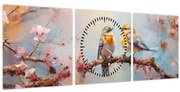 Kép - Lovebirds (órával) (90x30 cm)